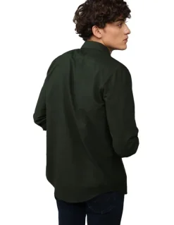 American Eagle Everyday Slim Oxford Button-Up Shirt in Deep Forest Green