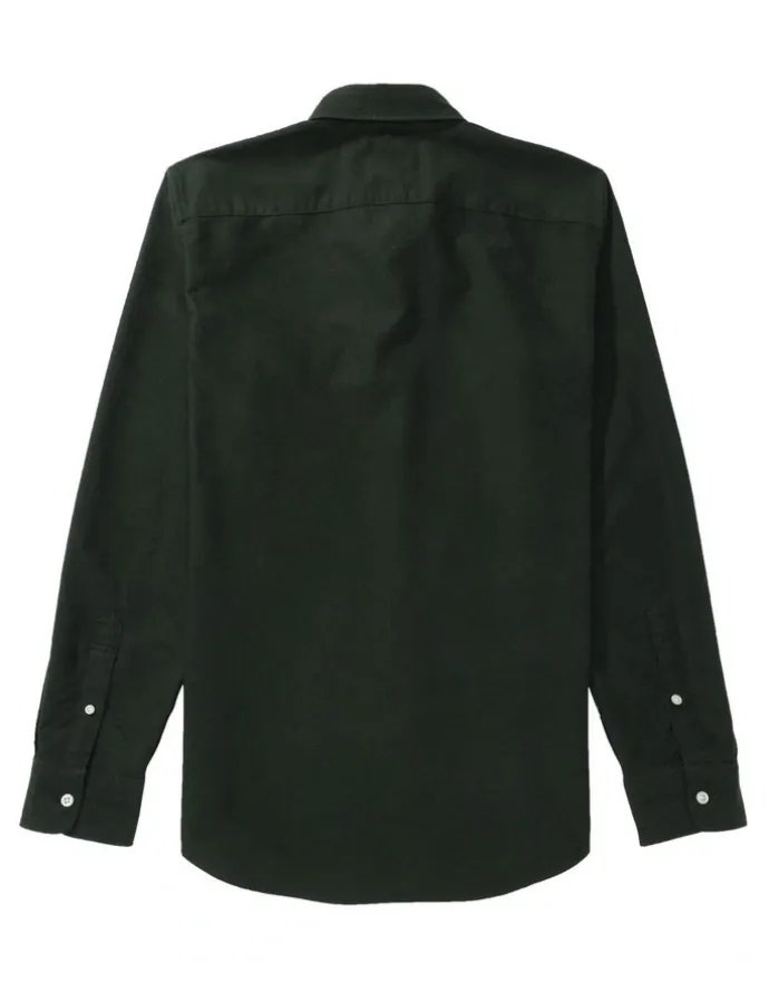 American Eagle Everyday Slim Oxford Button-Up Shirt in Deep Forest Green