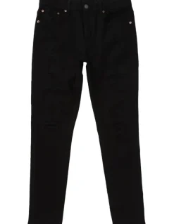 American Eagle Flex Athletic Skinny Patched Jeans in Always Black
