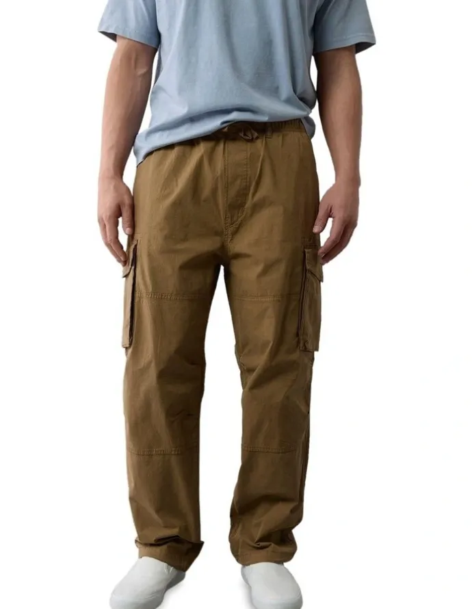 American Eagle Flex Relaxed Straight Cargo Pant in Toasted Almond