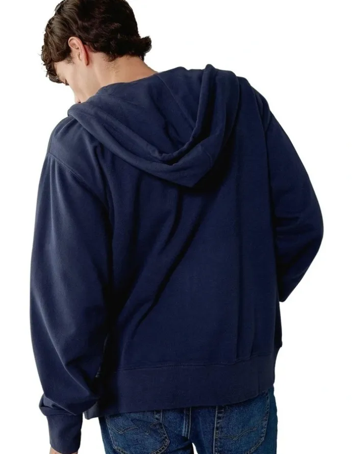 American Eagle Graphic Full Zip Hoodie in Navy