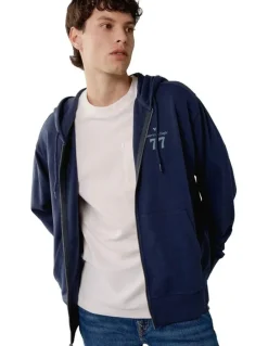 American Eagle Graphic Full Zip Hoodie in Navy