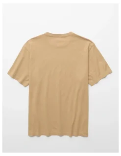 American Eagle Icon Logo Graphic T-shirt in Khaki