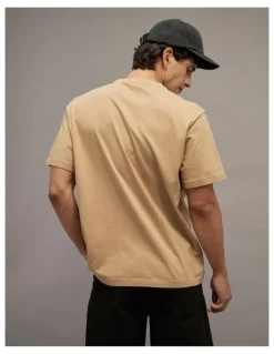 American Eagle Icon Logo Graphic T-shirt in Khaki
