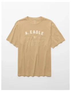 American Eagle Icon Logo Graphic T-shirt in Khaki