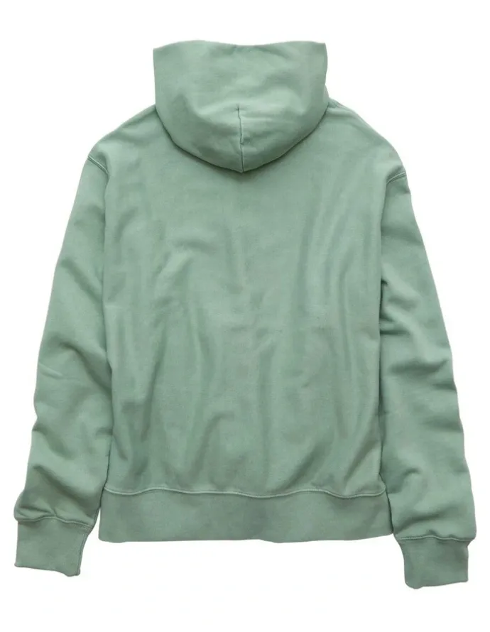 American Eagle Laidback Luxe Heavyweight Hoodie in Washed Olive