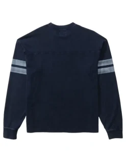 American Eagle Long Sleeve Graphic Football T-shirt in Navy