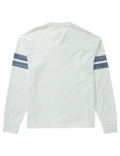 American Eagle Long Sleeve Graphic Football T-shirt in Heather Frost