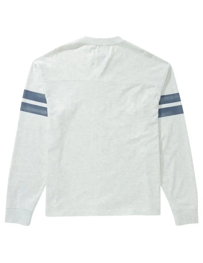 American Eagle Long Sleeve Graphic Football T-shirt in Heather Frost
