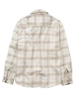 American Eagle Relaxed Heavyweight Flannel Shirt in Cream
