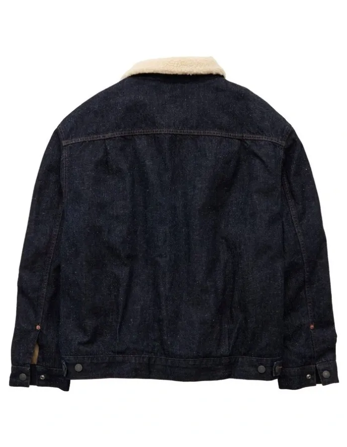 American Eagle Sherpa Denim Jacket in Dark Wash