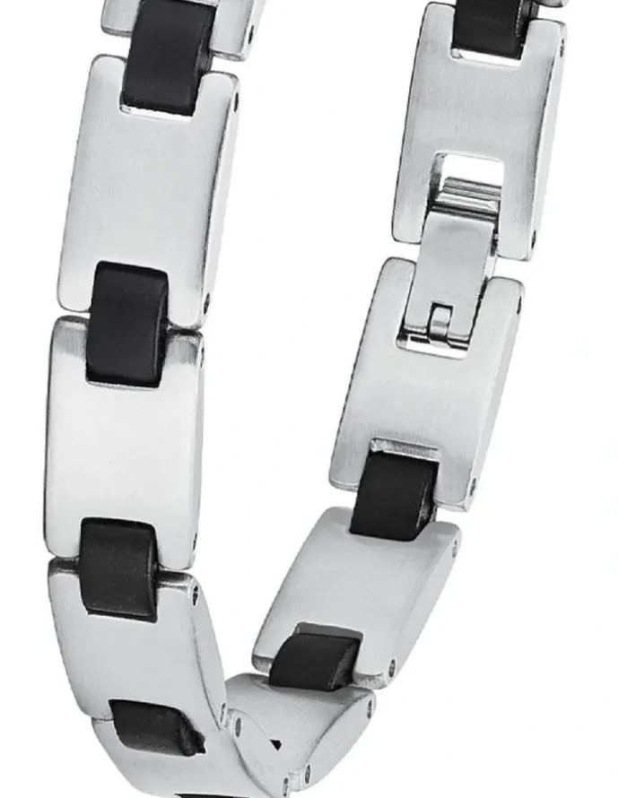 Amor Two Tone 21cm Stainless Steel Bracelet In Black