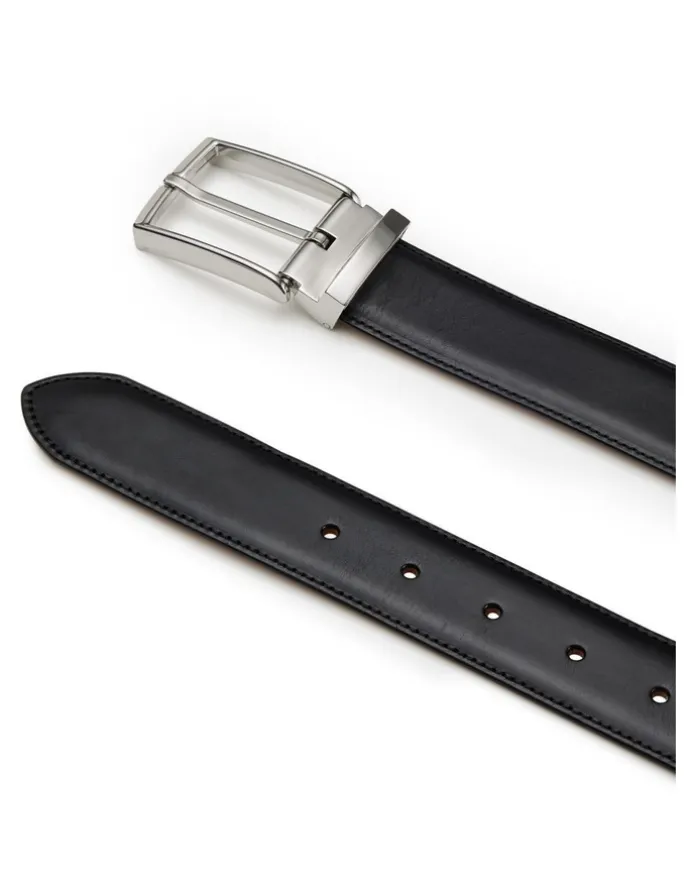 Aquila Bane Leather Belt in Black
