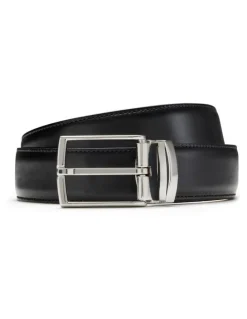 Aquila Bane Leather Belt in Black