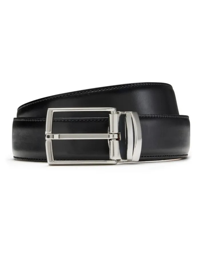 Aquila Bane Leather Belt in Black