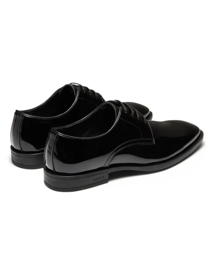 Aquila Bernard Derby Shoes in Patent Black