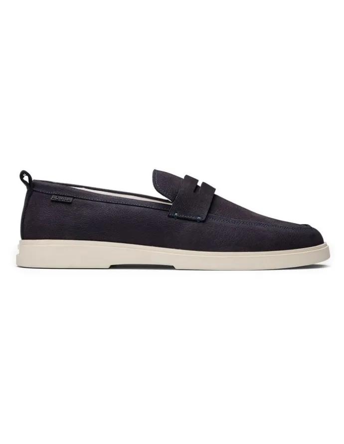 Aquila Breeze Nubuck Loafers in Navy