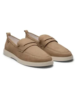 Aquila Breeze Nubuck Loafers in Sand