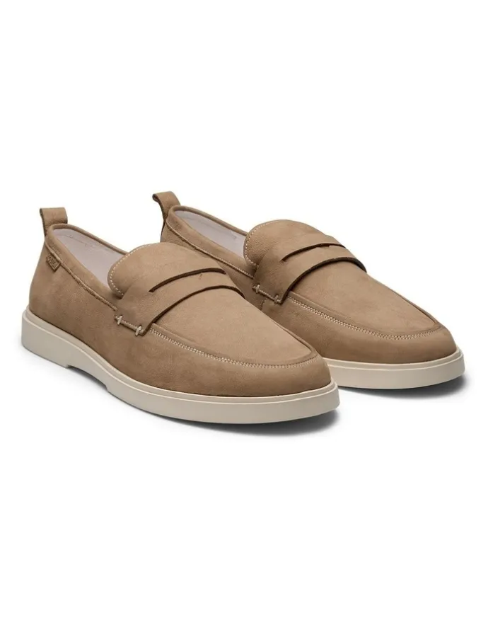 Aquila Breeze Nubuck Loafers in Sand