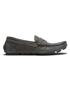Aquila Cisco Nubuck Driving Shoes in Granite