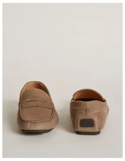 Aquila Cisco Nubuck Driving Shoes in Taupe
