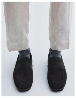 Aquila Corso Suede Loafers in Dark Brown