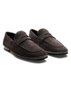 Aquila Corso Suede Loafers in Dark Brown