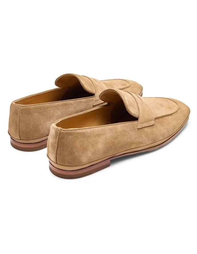 Aquila Corso Suede Loafers in Tan