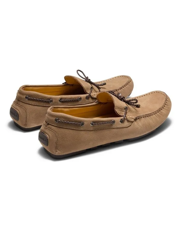 Aquila Cruz Nubuck Driving Shoes in Taupe