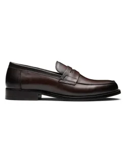 Aquila Dartmouth Leather Loafers in Brown