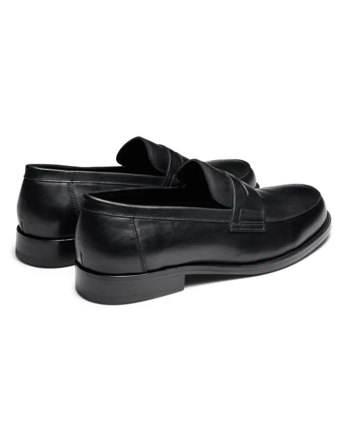 Aquila Dartmouth Leather Loafers in Black