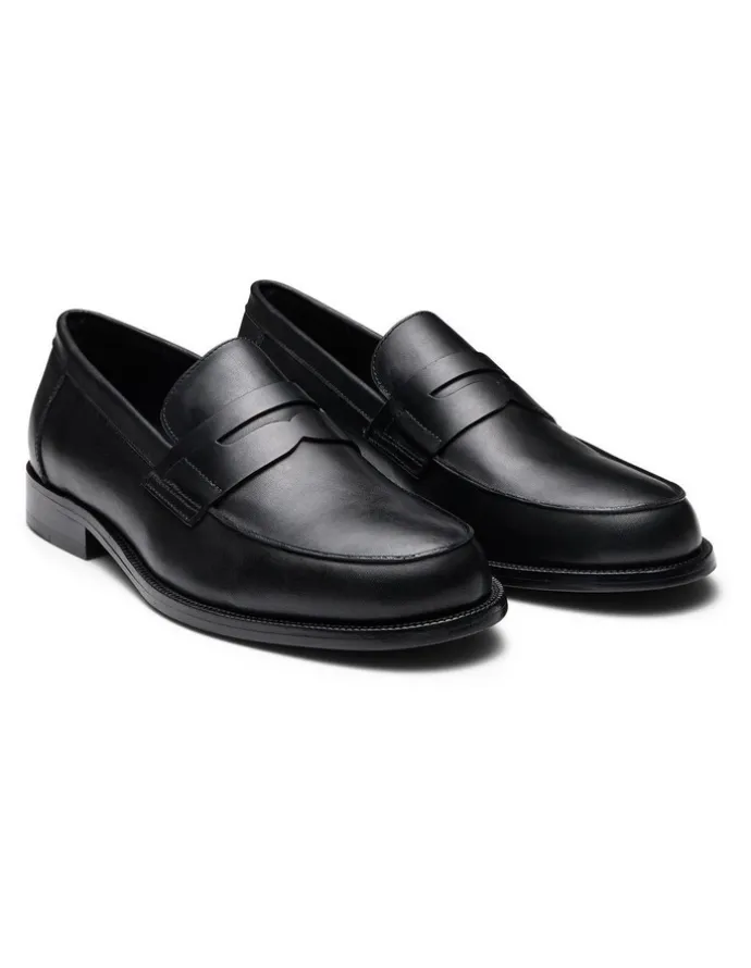 Aquila Dartmouth Leather Loafers in Black