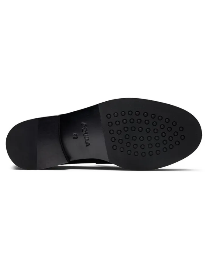 Aquila Dartmouth Leather Loafers in Black