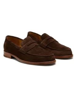 Aquila Dartmouth Suede Loafers in Brown