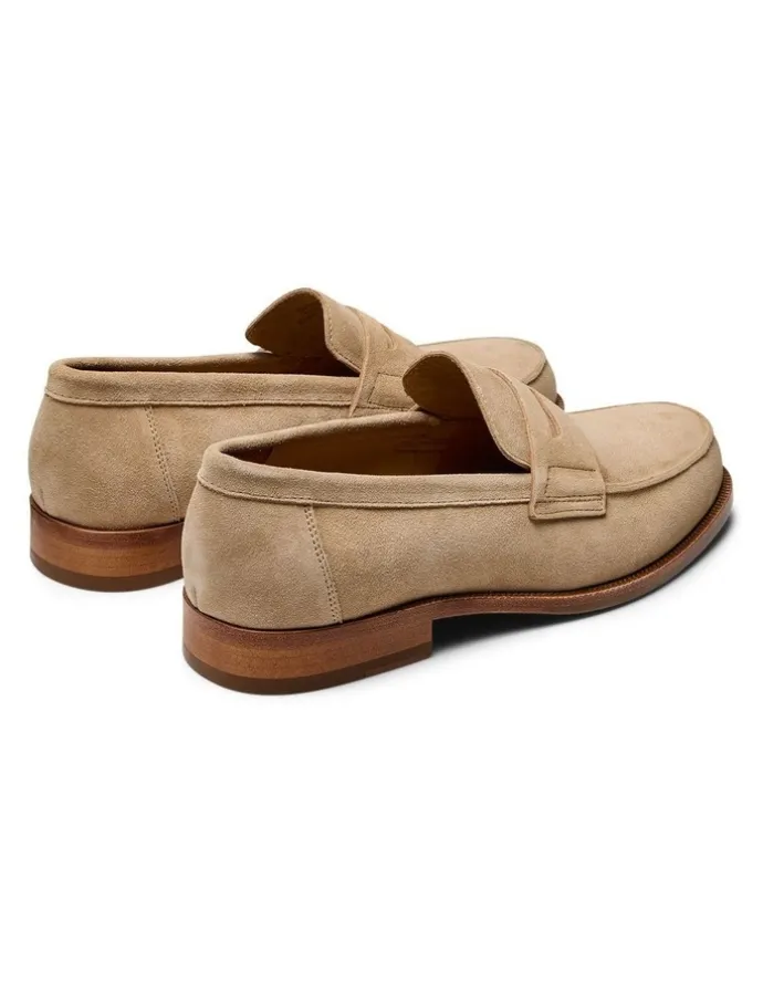 Aquila Dartmouth Suede Loafers in Sand