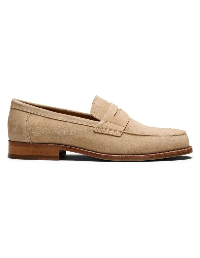 Aquila Dartmouth Suede Loafers in Sand