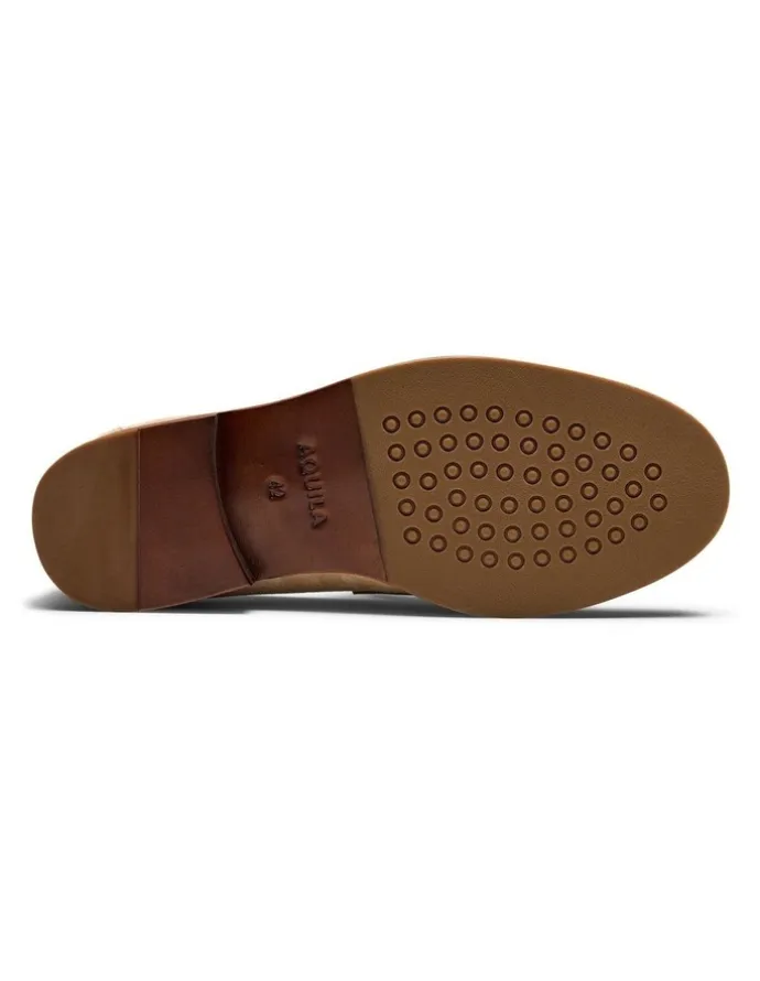 Aquila Dartmouth Suede Loafers in Sand