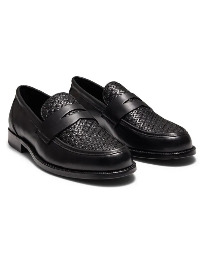 Aquila Dartmouth Weave Loafers in Black