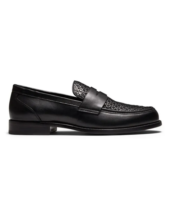 Aquila Dartmouth Weave Loafers in Black