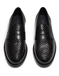 Aquila Dartmouth Weave Loafers in Black