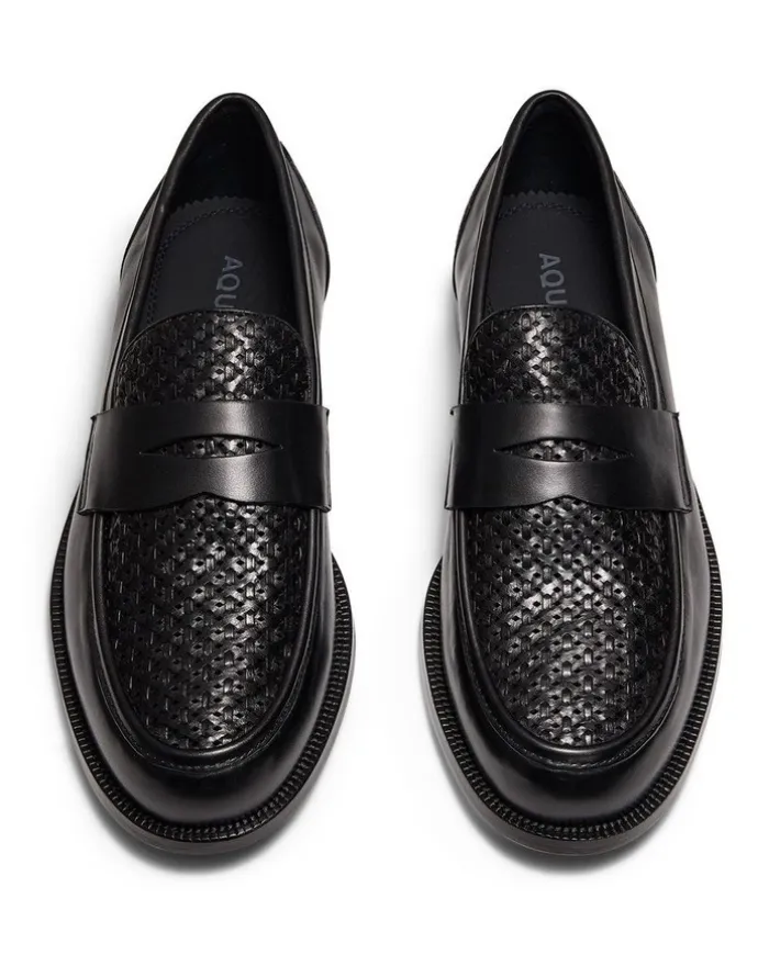 Aquila Dartmouth Weave Loafers in Black