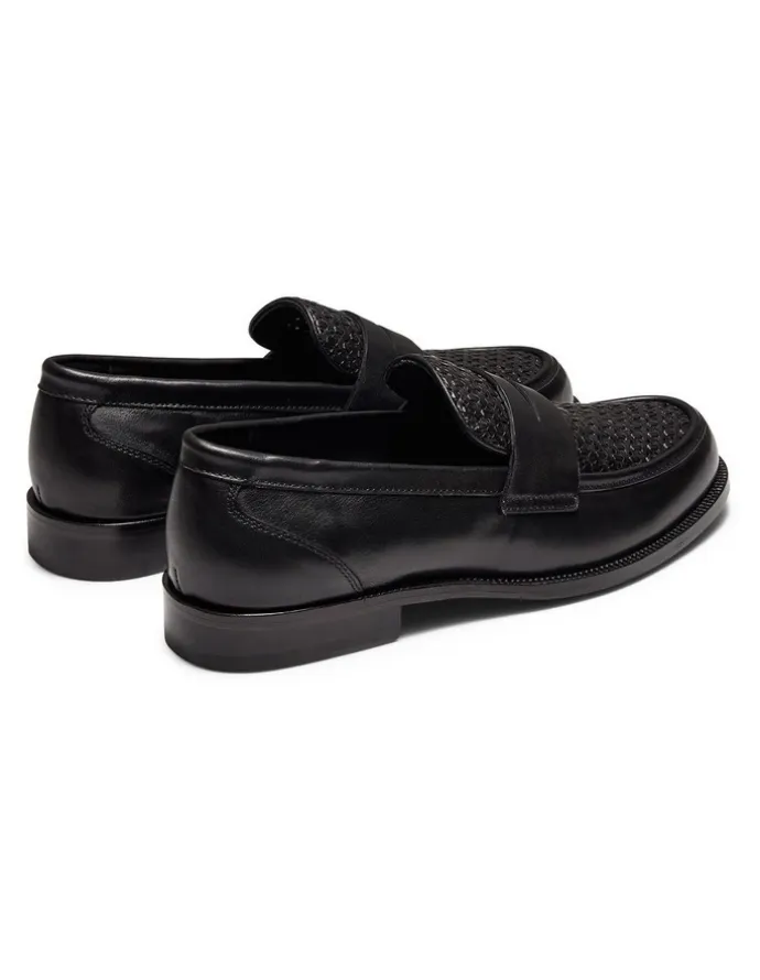 Aquila Dartmouth Weave Loafers in Black