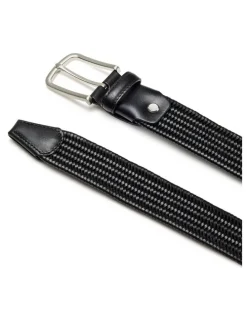 Aquila Devon Leather Belt in Black