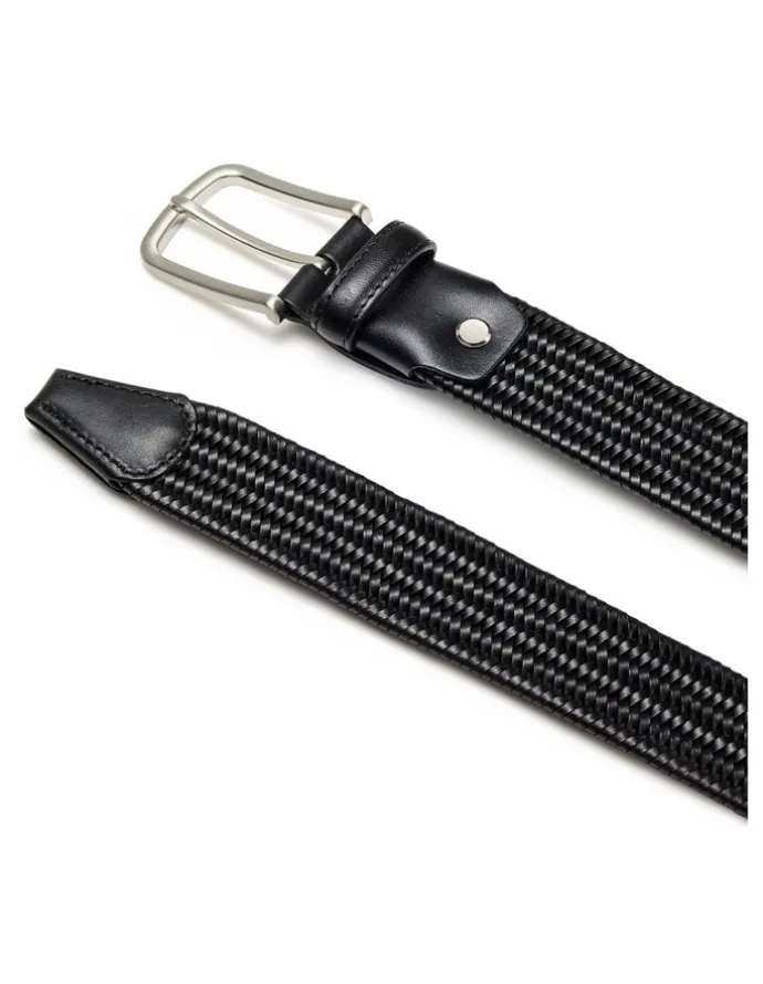 Aquila Devon Leather Belt in Black