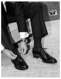 Aquila Dyer Derby Shoes in Patent Black