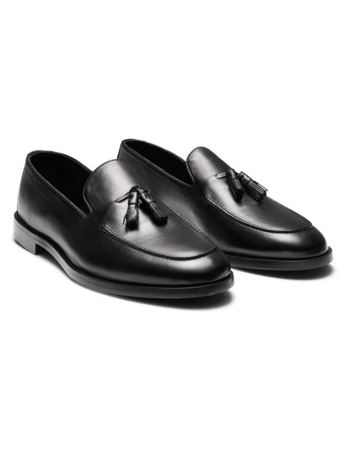 Aquila Elias Tassel Loafers in Black