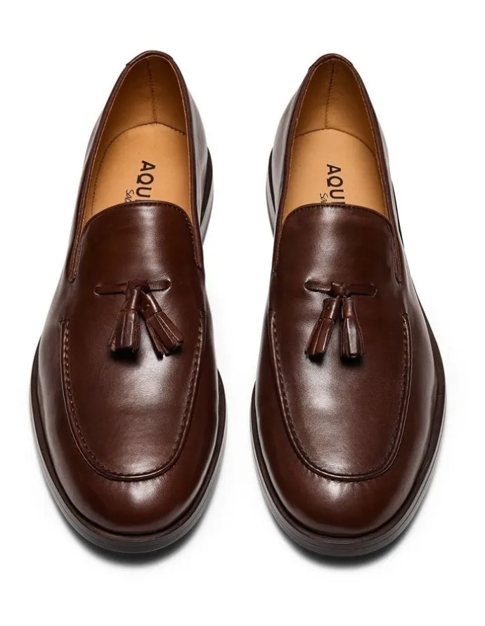Aquila Elias Tassel Loafers in Brandy