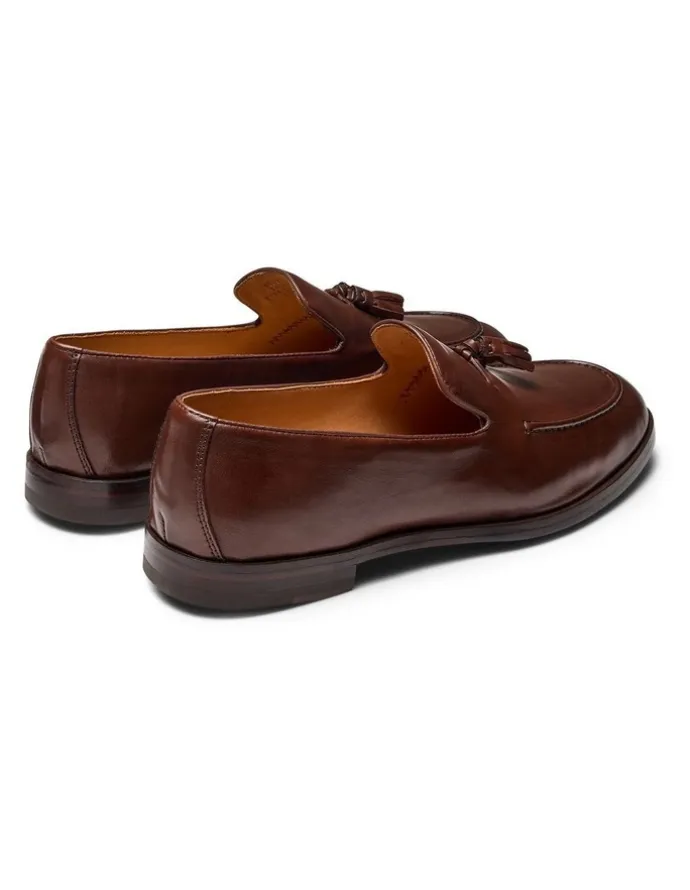 Aquila Elias Tassel Loafers in Brandy