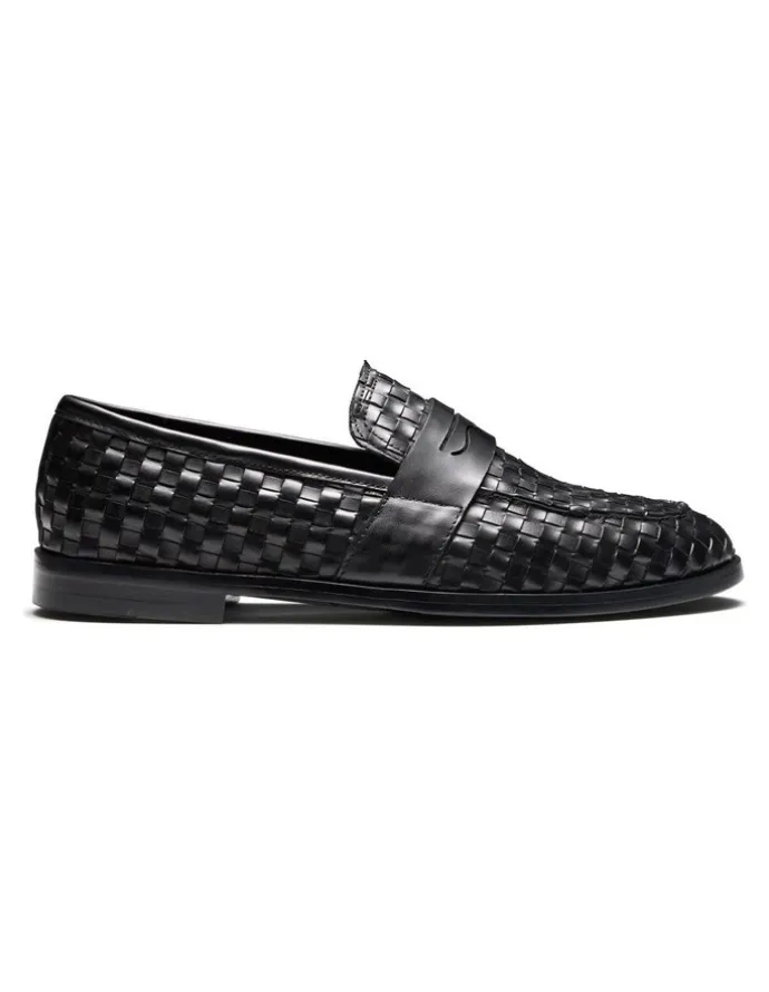 Aquila Elliot Penny Loafers in Black Patent