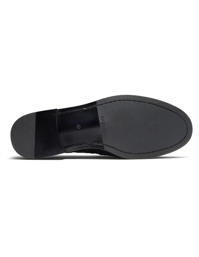 Aquila Elliot Penny Loafers in Black Patent